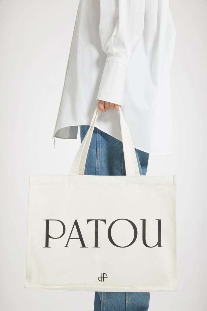 2022年限定カラー 美品 patou オーガニックコットン ロゴトートバッグ