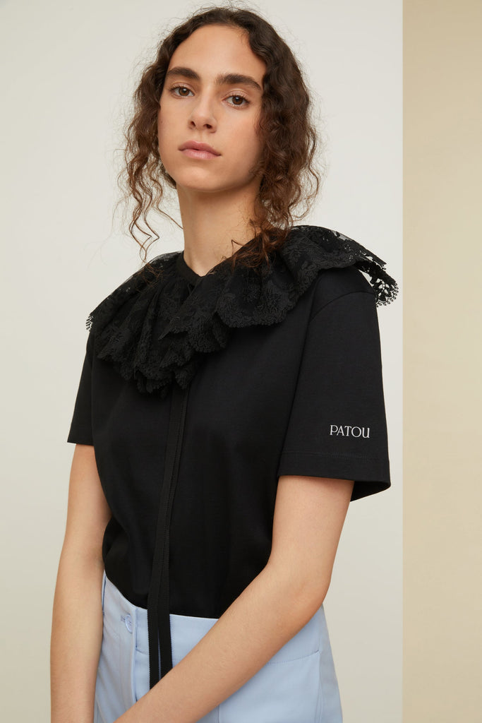 Patou | オーガニックコットンTシャツ 取り外し可能なレースカラー付き