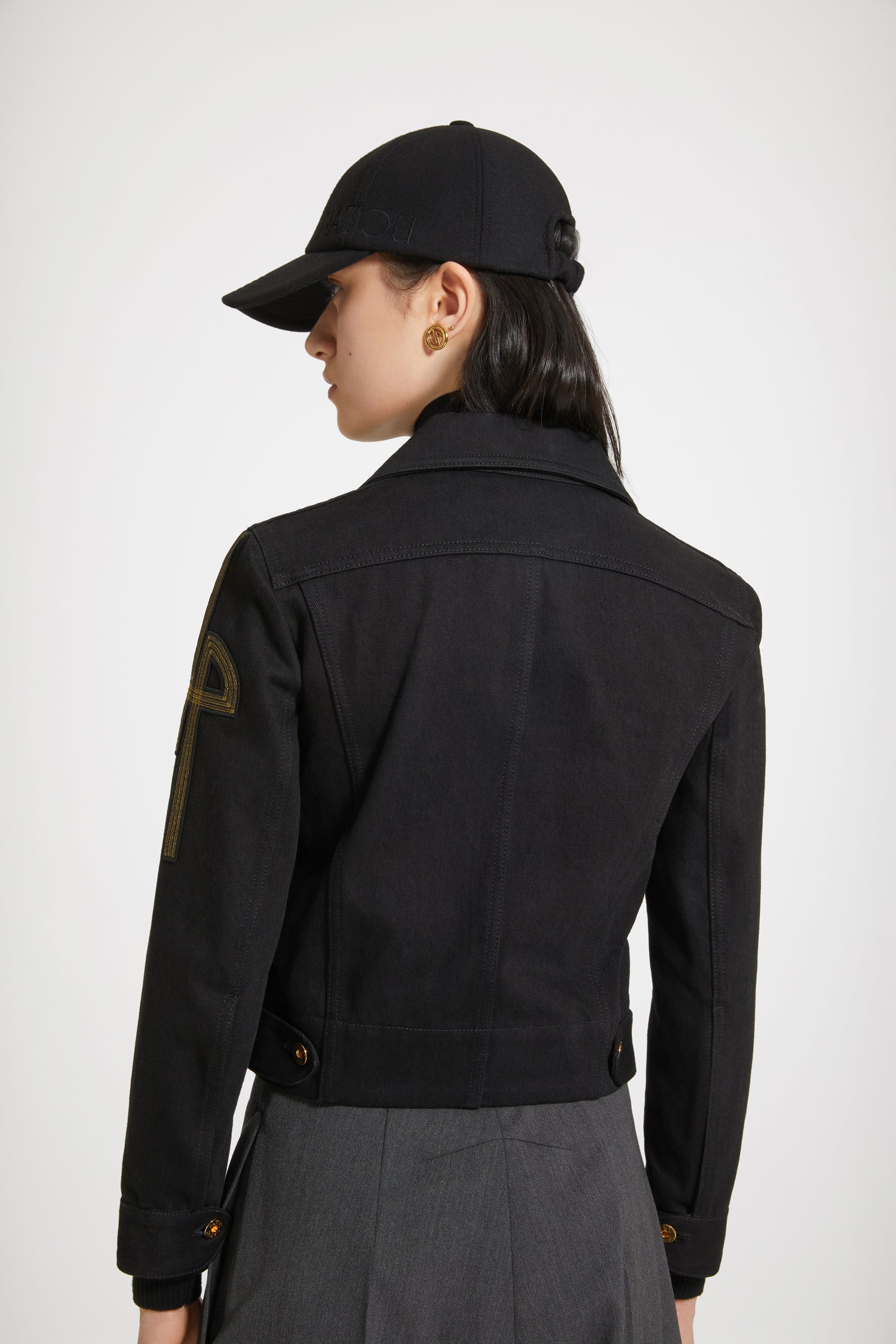 Patou | Embroidered logo jacket in organic denim