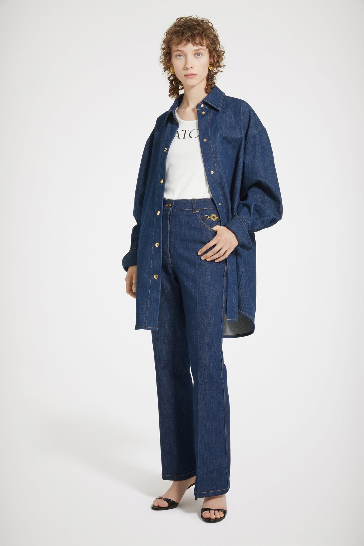 Patou - Flared trousers in organic cotton denim