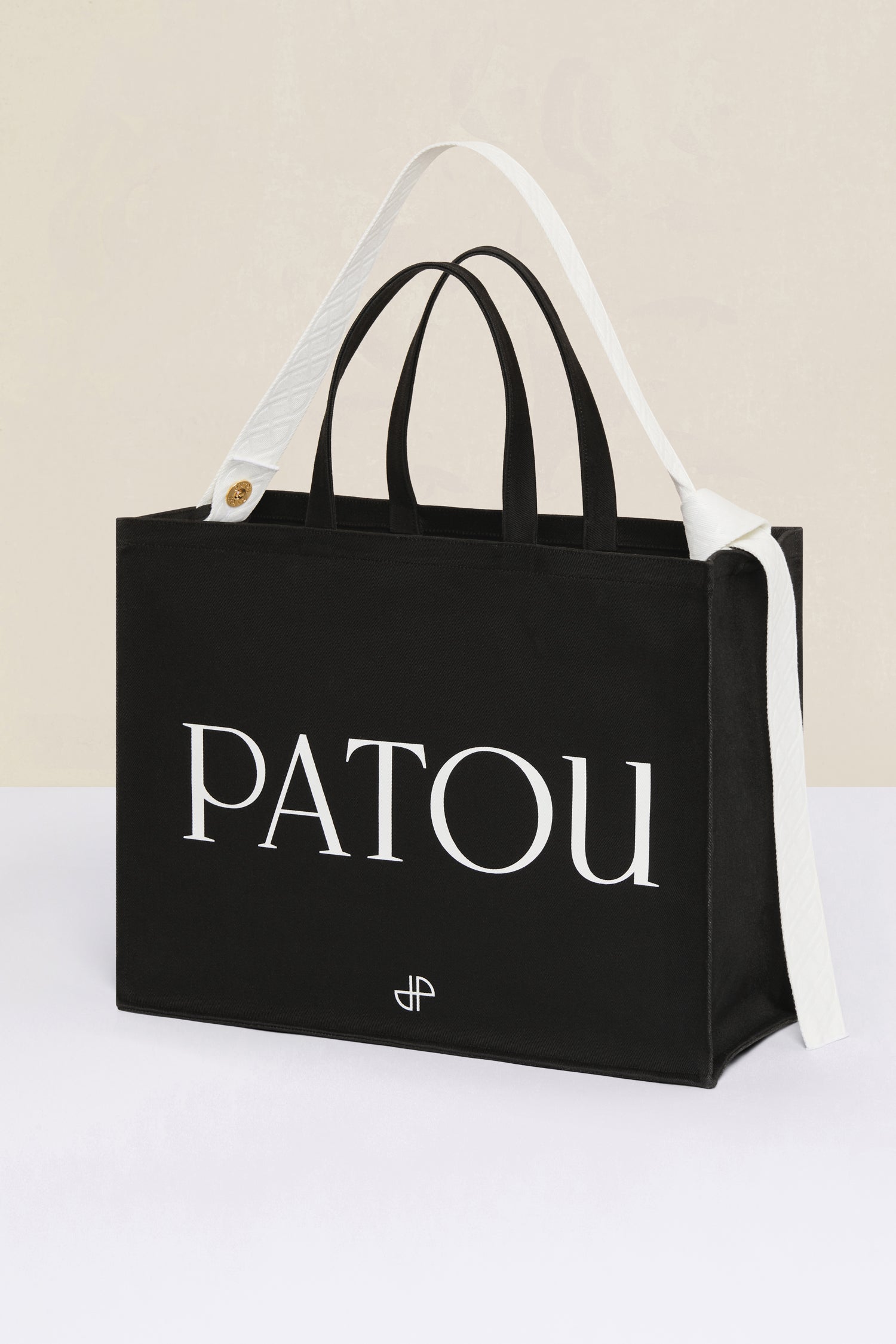 美品 patou オーガニックコットン ロゴトートバッグ パトゥ-