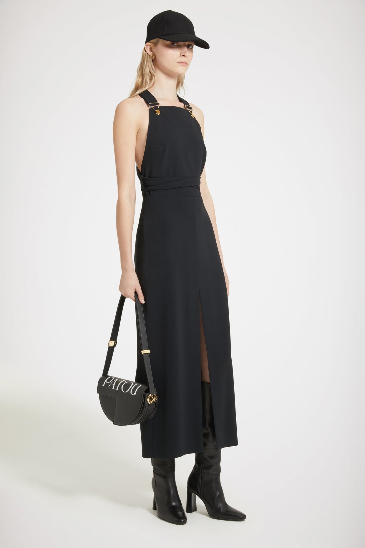 Patou - Dungaree midi dress in technical crepe
