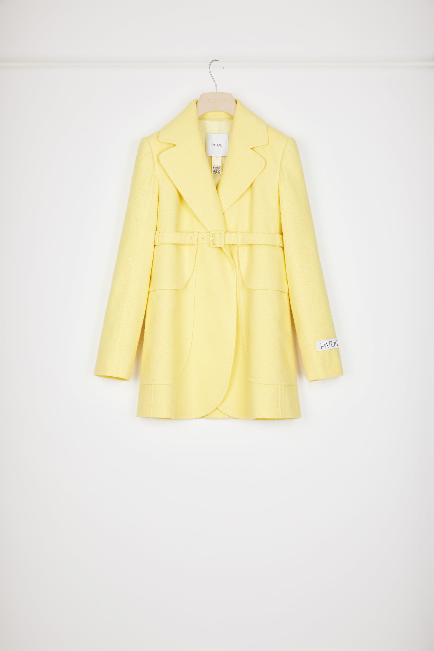 Patou | Longline belted jacket in cotton-blend tweed