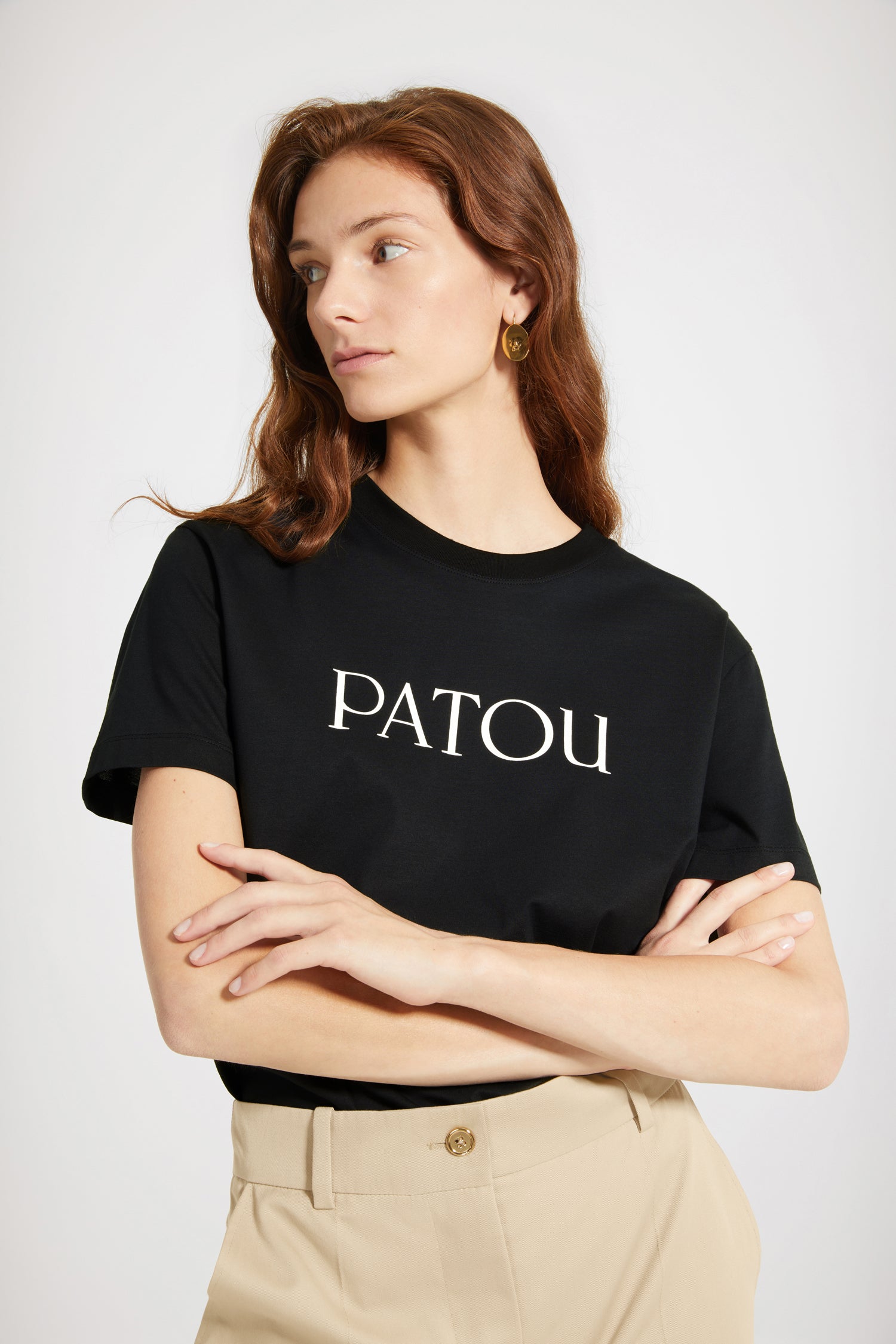 新品未着用 黒S PATOU オーガニックコットン パトゥロゴTシャツ - www