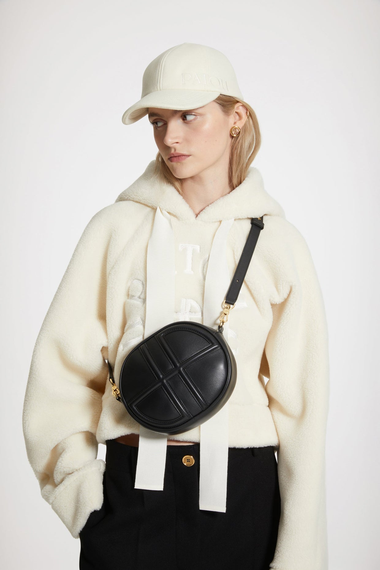 Patou - Faux shearling Medallion hoodie in recycled polyester