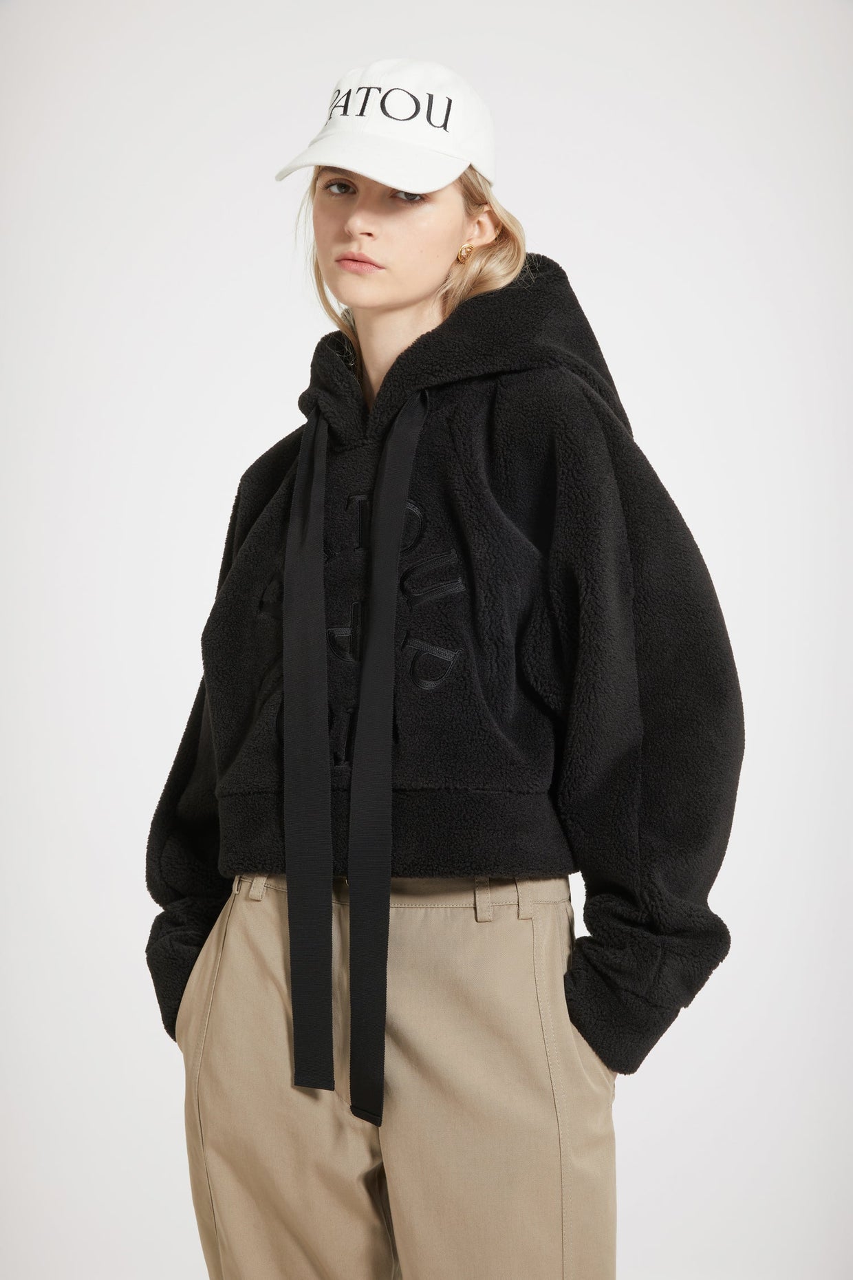Patou - Faux shearling Medallion hoodie in recycled polyester