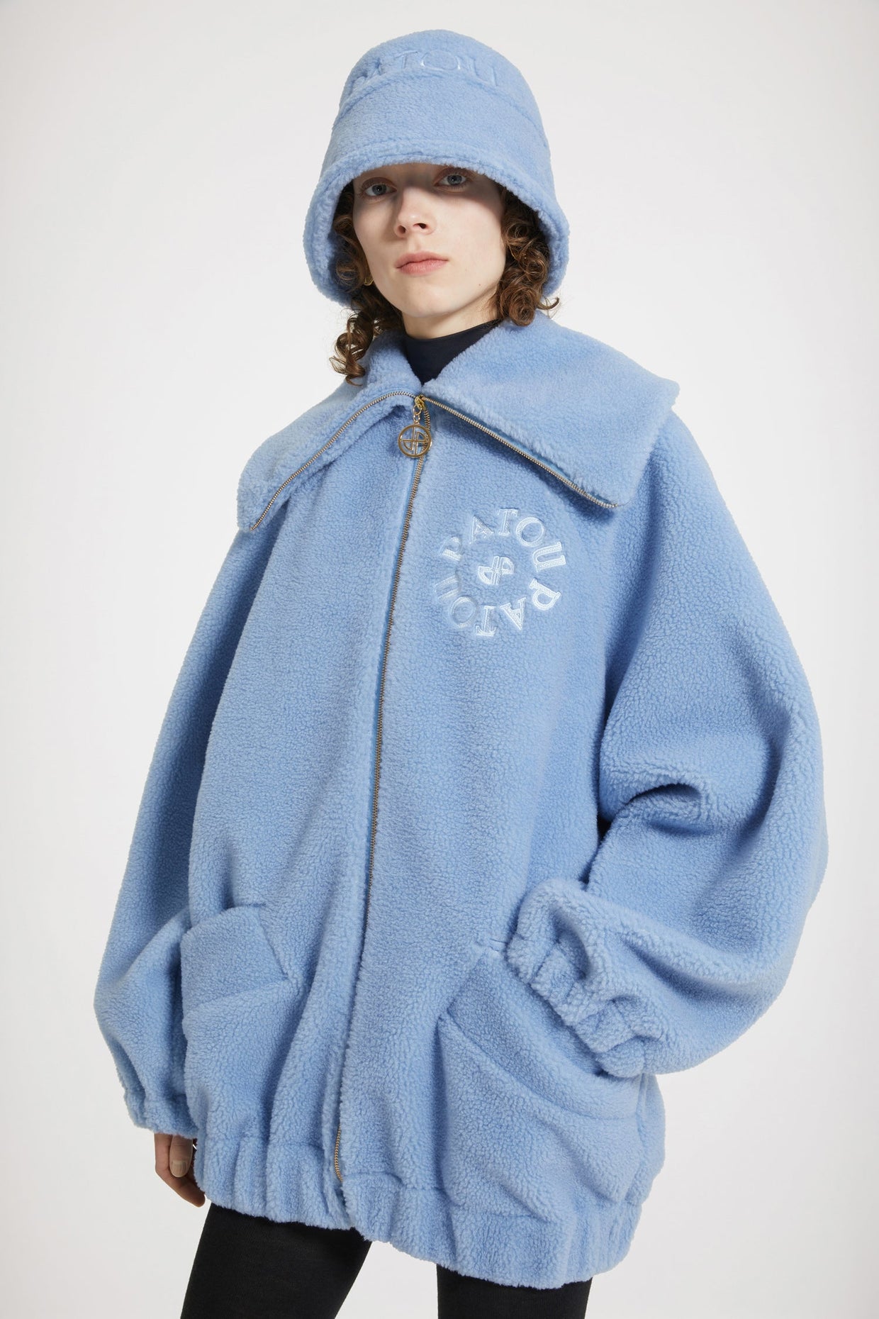 Patou - Faux shearling bomber jacket in recycled polyester