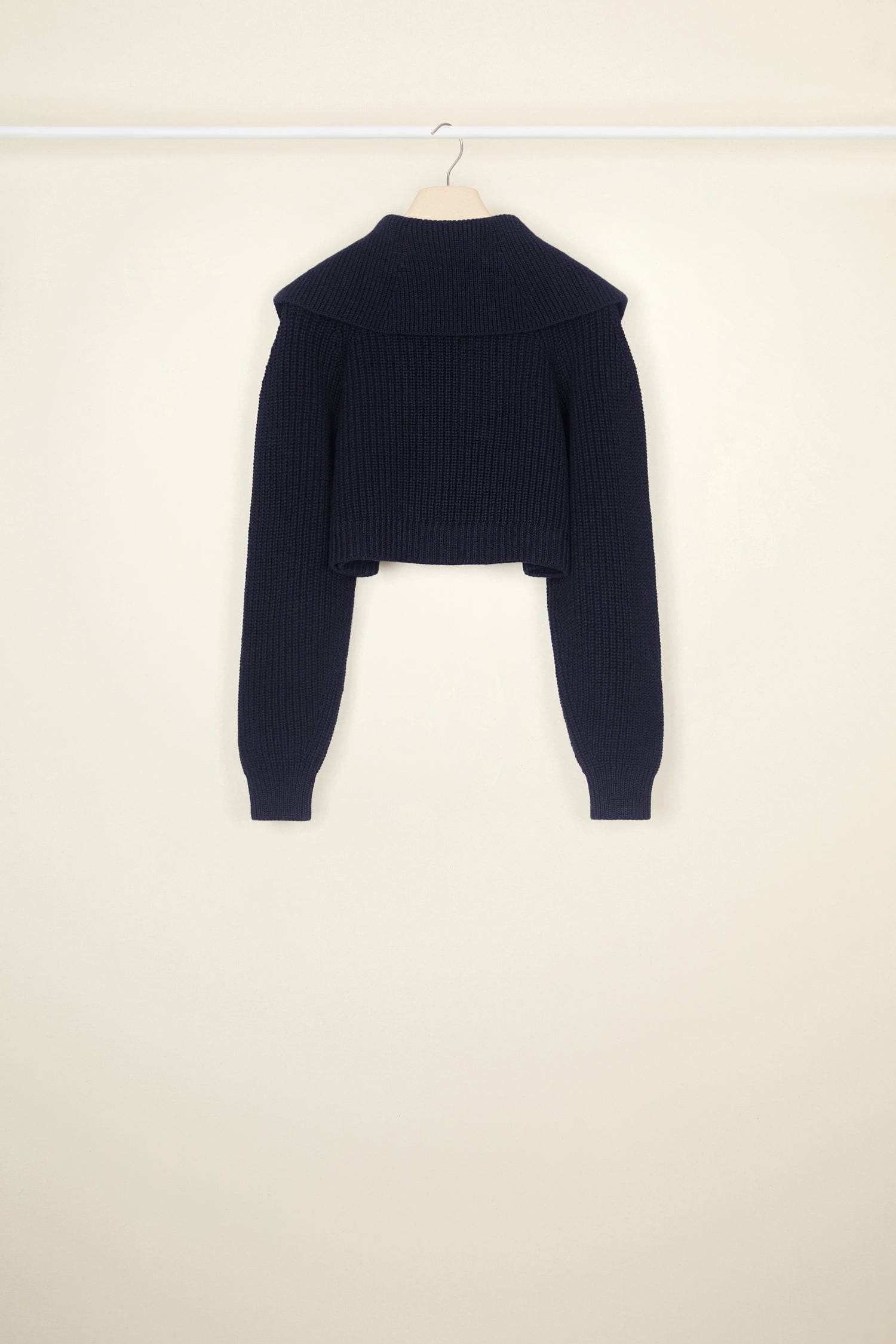 Patou | Zip-up sailor collar jumper in eco-friendly wool and cotton