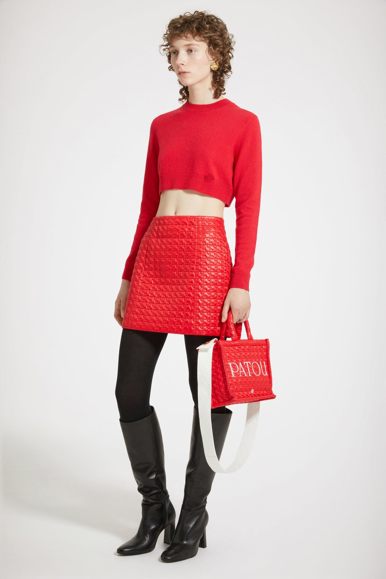 Patou - Cropped jumper in sustainable wool and cashmere