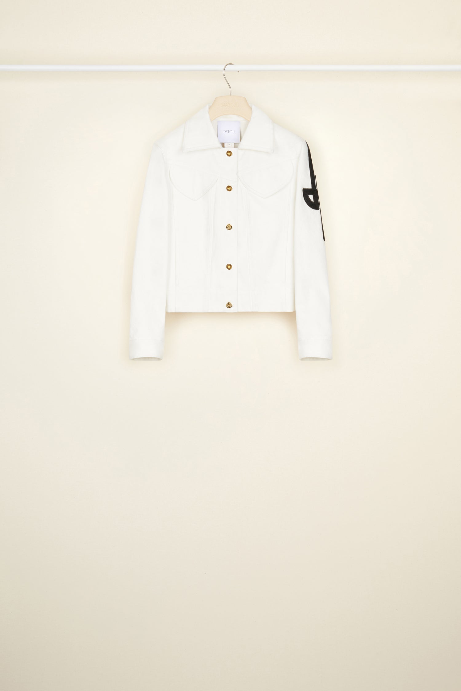 Patou | Embroidered logo denim jacket in organic cotton