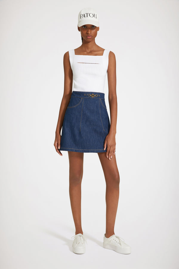 Patou - A-line mini skirt in organic denim